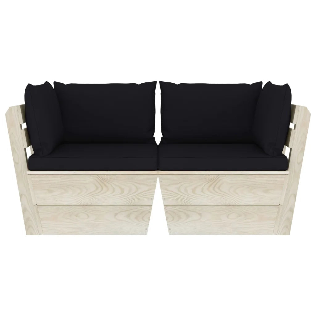 Divano da Giardino a 2 Posti su Pallet con Cuscini Legno Abete 3063391