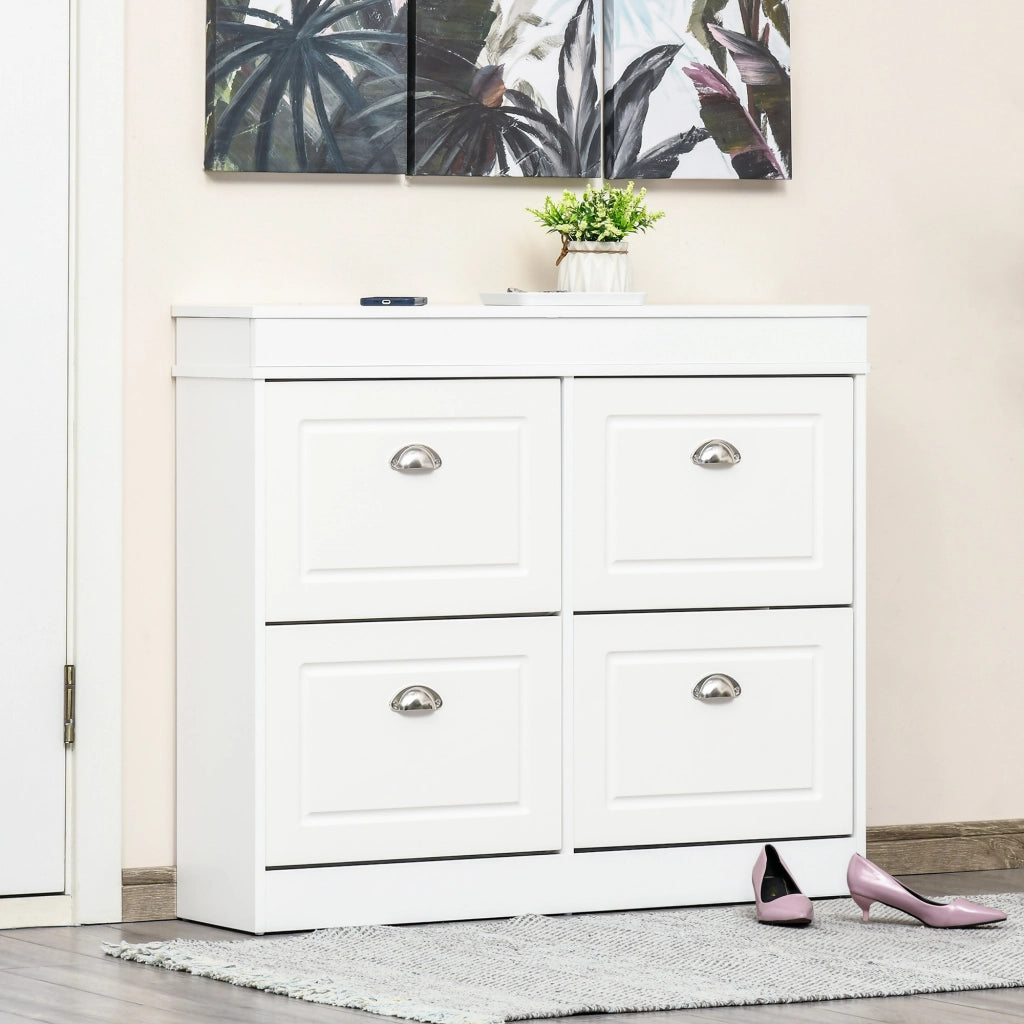 Armadio per Scarpe ¨C zephmum ¨C Bianco 98x24x83 cm