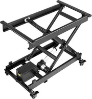 Tavolo di sollevamento elettrico – 76x44 cm, Capacità di carico 150 kg, Altezza regolabile da 200 a 710 mm, Piano di sollevamento con 4 ruote, Ideale per il trasporto di materiali e il maneggeggio, Nero