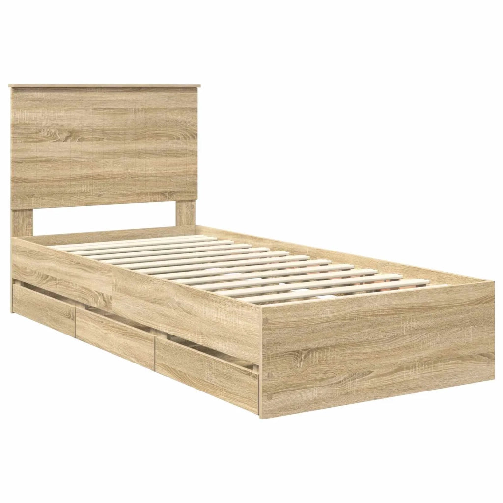 Struttura del letto con cassetto Rovere Sonoma 90 x 200 cm 3411154