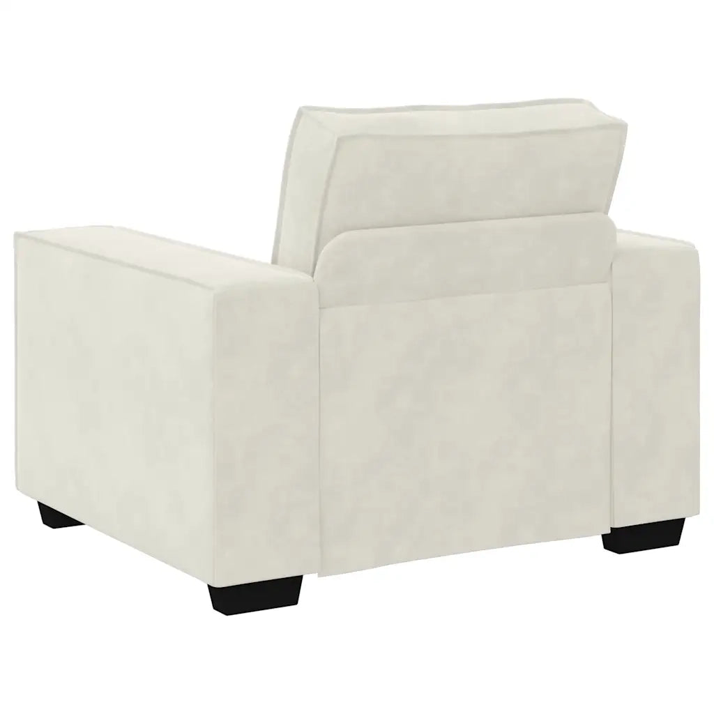 vidaXL Divano Sedia Crema 60 cm Velluto