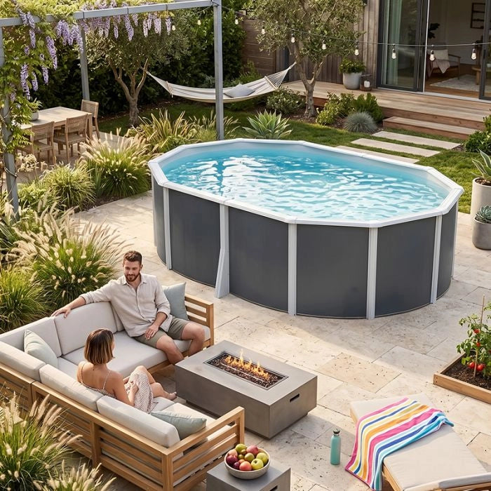 Piscina Fuori Terra Steeldesign Omega 550 - 5,50 X 3,66 X H.1,32 M - Kit Pro