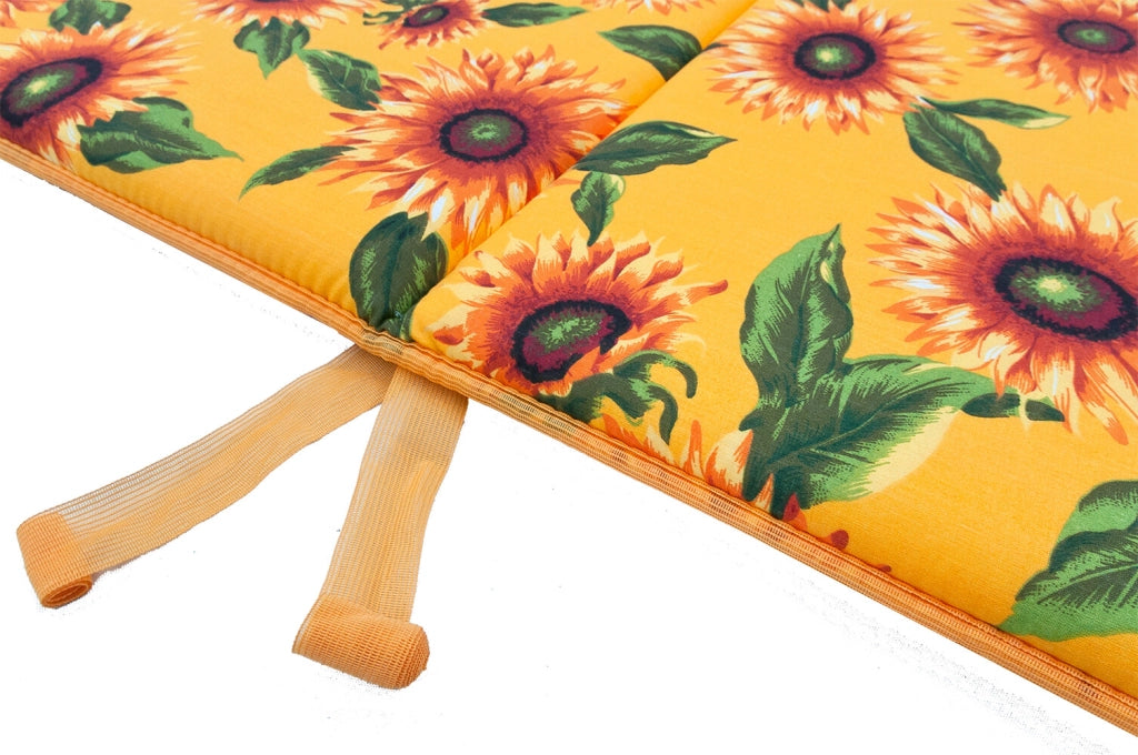 Cuscino Sdraio Morbido Girasoli Copri Seduta Lettino Prendisole Pieghevole Made In Italy Giallo