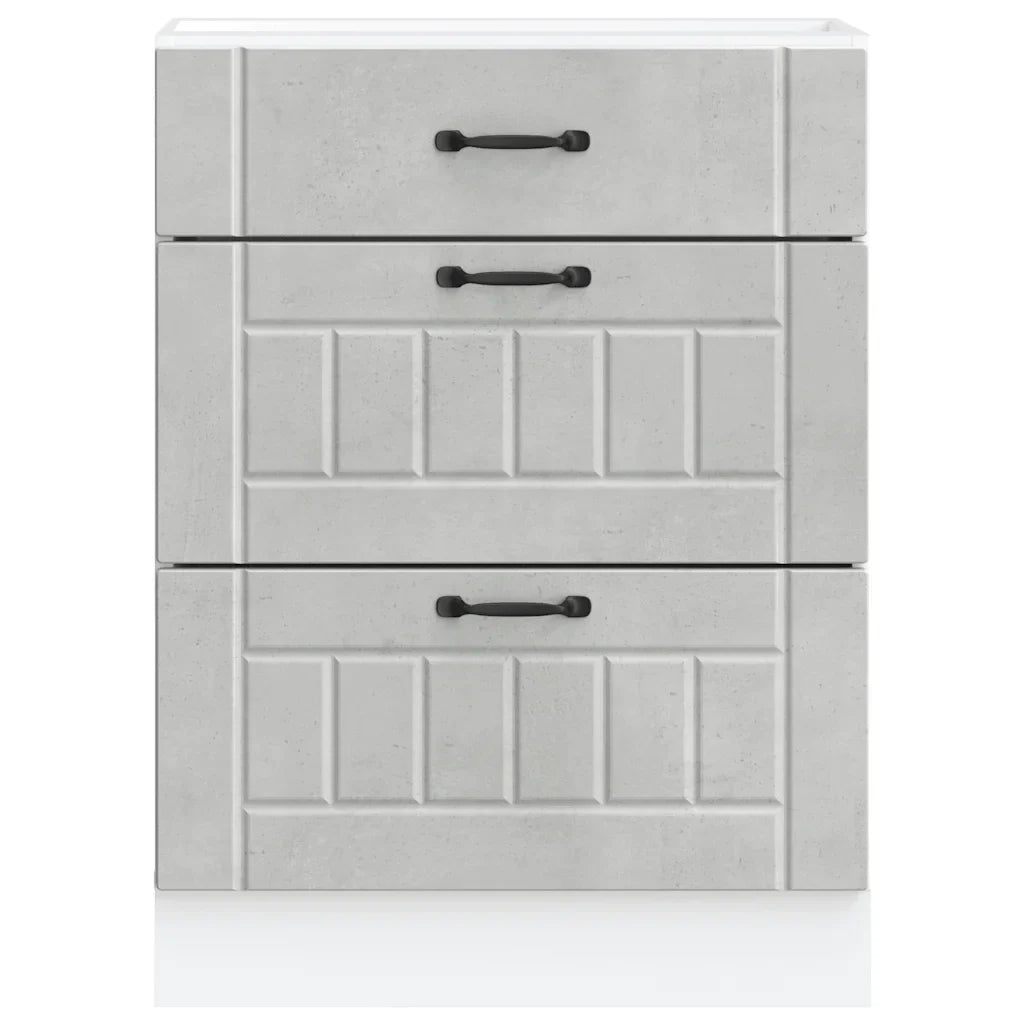 Mobile da cucina Lucca spazio ottimizzato piedini regolabili 60 x 46 x 81,5 cm legno composito grigio cemento 02_0050493