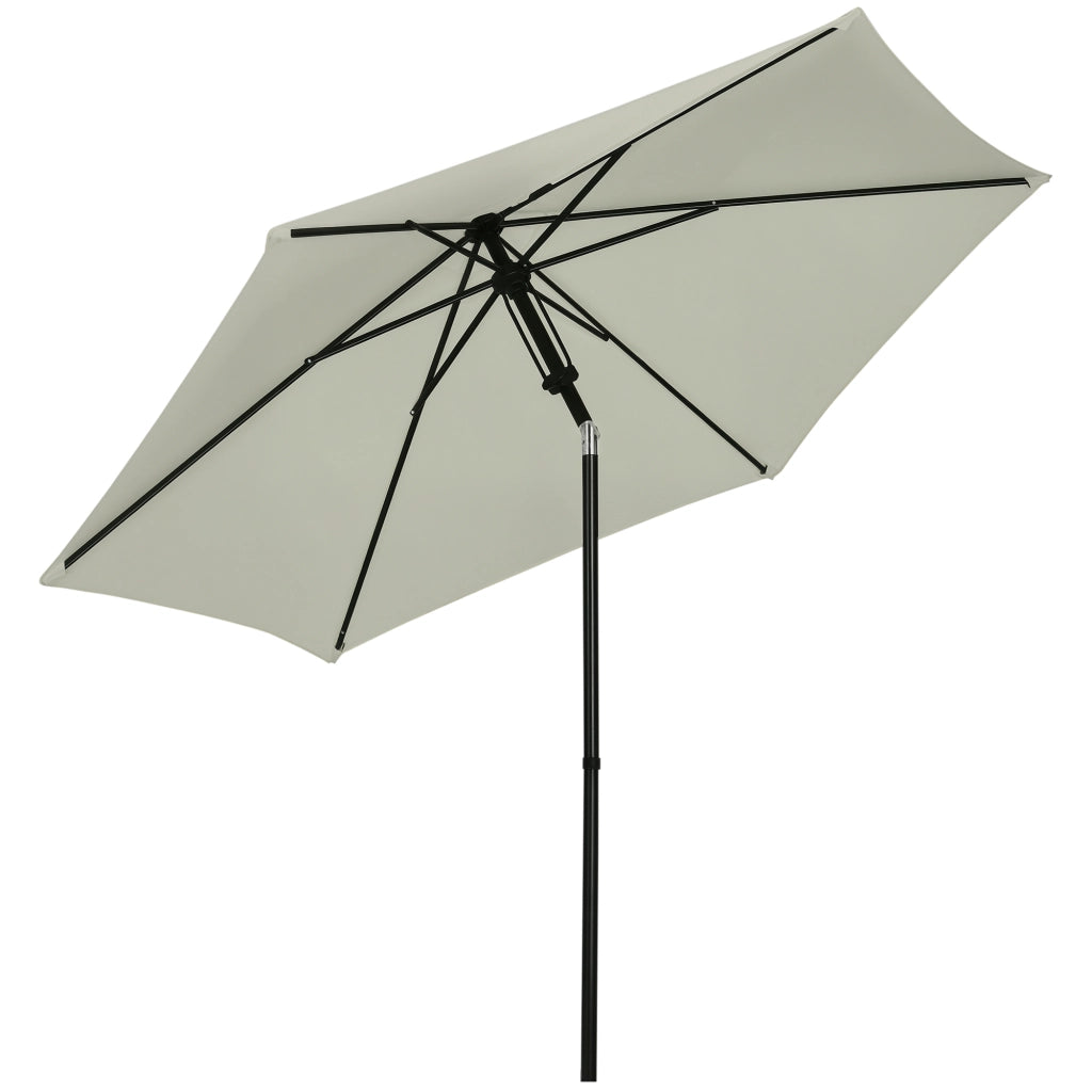 Ombrellone da giardino inclinabile in metallo e poliestere grigio chiaro ¨C zephmum ¨C 180g/m2