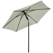 Ombrellone da giardino inclinabile in metallo e poliestere grigio chiaro ¨C zephmum ¨C 180g/m2