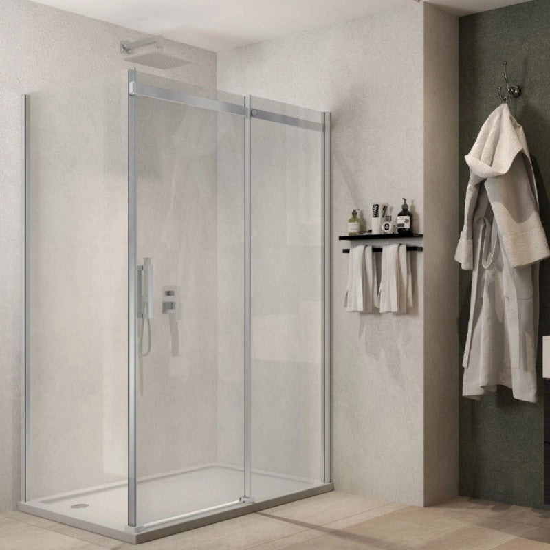 Ix box shower lato fisso calla lf116 cristallo 6 millimetri chrome *** misure 87-89xh195 cm trasparente, confezione 1
