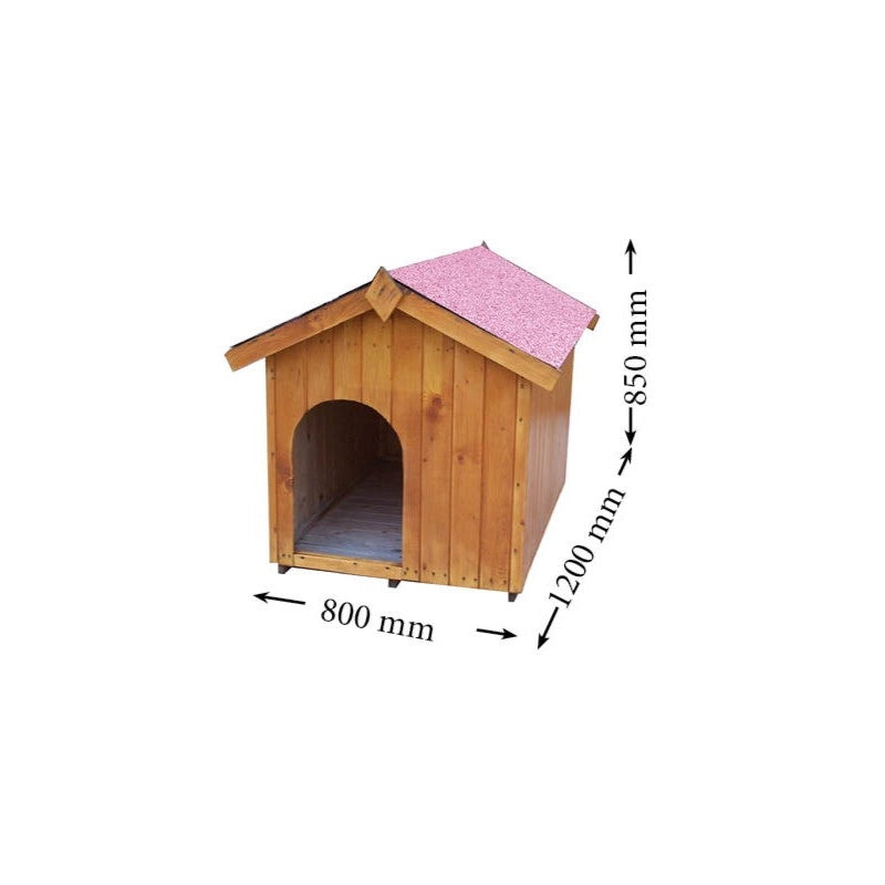 Cuccia da esterno per cani in legno 80x120 cm – tetto guaina ardesiata – spessore pareti 16 mm – NC0812.01 Foresta