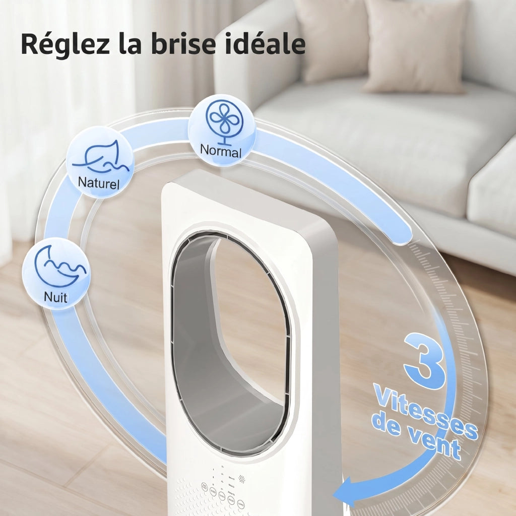 Ventilatore a colonna ¨C zephmum ¨C 36 dB, oscillante, telecomando, bianco
