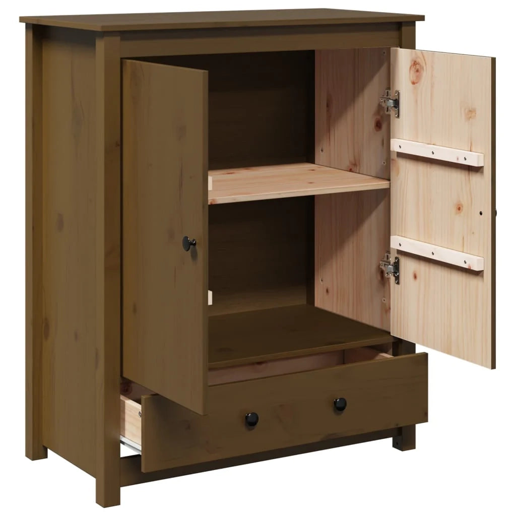 Buffet credenza cassettiera armadio mobile contenitore organizer per cucina soggiorno salotto 83 x 41,5 x 100 cm legno massello di pino marrone 02_0035767