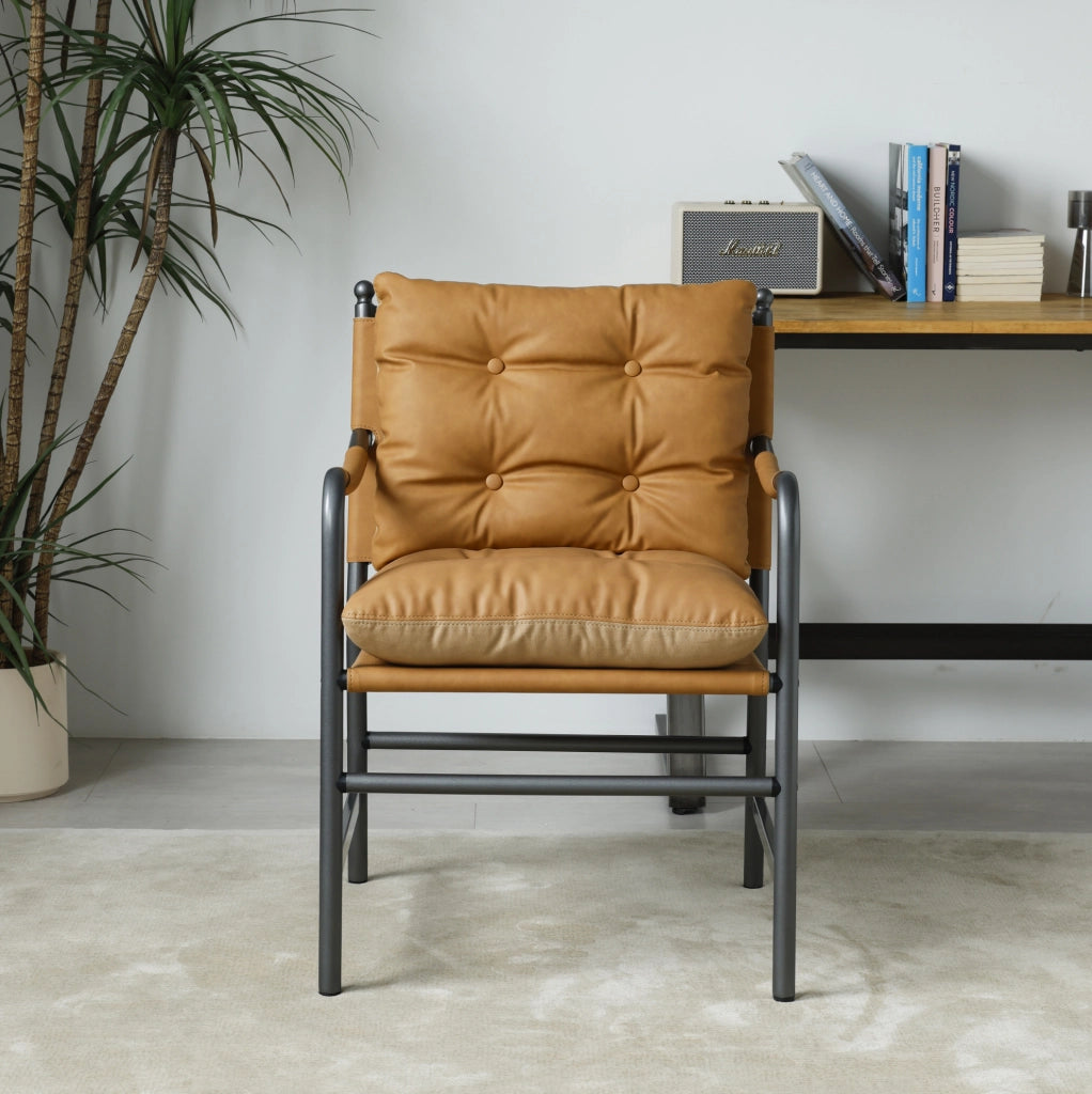 Poltrona 60x62x90 cm in similpelle marrone per soggiorno –