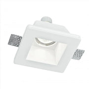 Porta faretto da incasso quadrato in gesso verniciabile con staffe attacco gu10