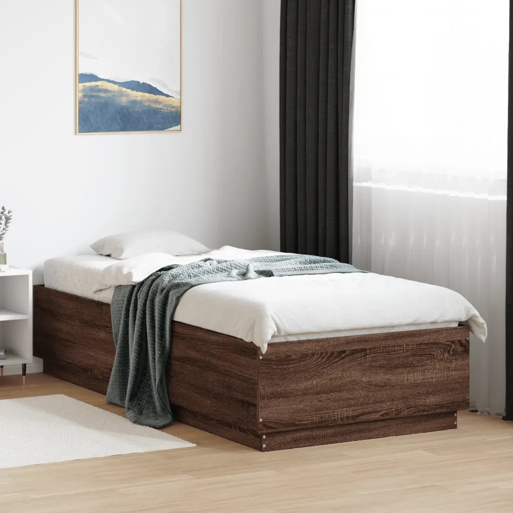 Giroletto-Struttura Letto Rovere Marrone 90x200 cm in Legno Multistrato 391373