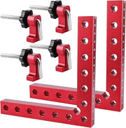Angolo di posizionamento 90 gradi - 14 cm - 2 pezzi - lega di alluminio - angolo per carpentieri - lavorazione del legno - rosso