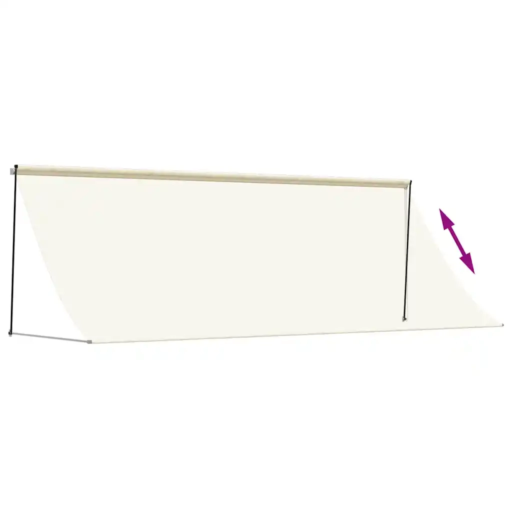 Tenda da Sole Retrattile Crema 350x150 cm in Tessuto e Acciaio 368762