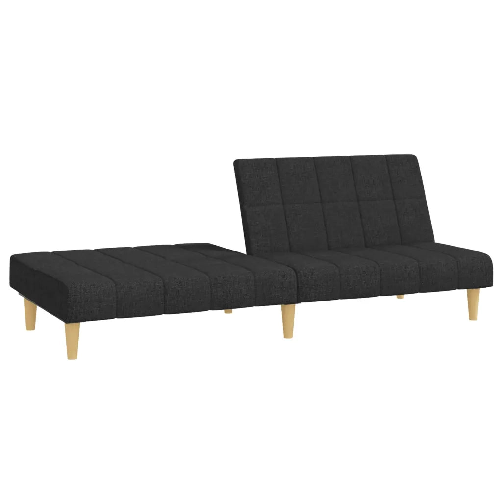Divano Letto a 2 Posti Nero in Tessuto 375828