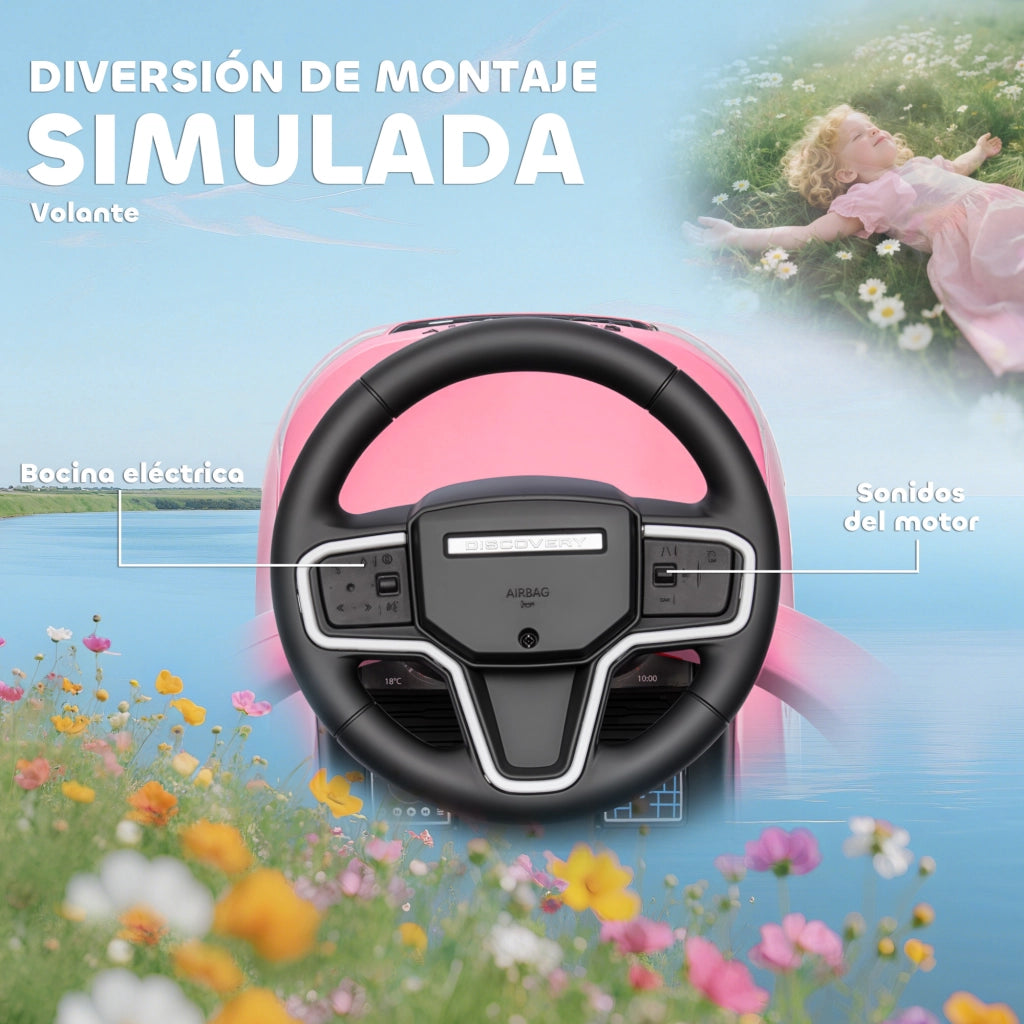 Giocattolo Bambini Correpasillos 2 in 1 LAND ROVER ¨C Zephmum ¨C Rosa con Almacenaje e Barandilla