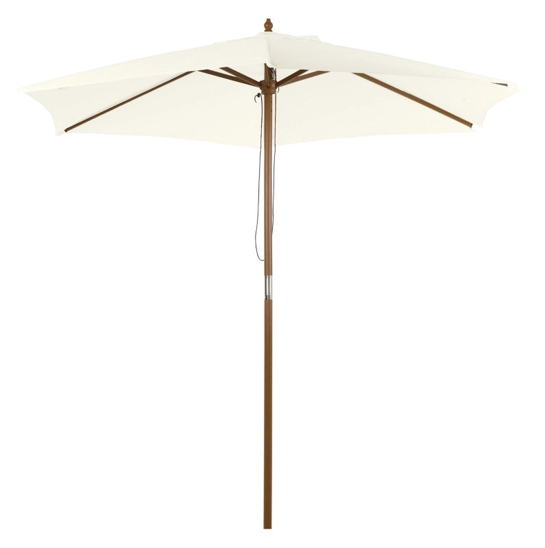 Ombrellone da giardino orientabile ? 2;5 m in legno e poliestere bianco