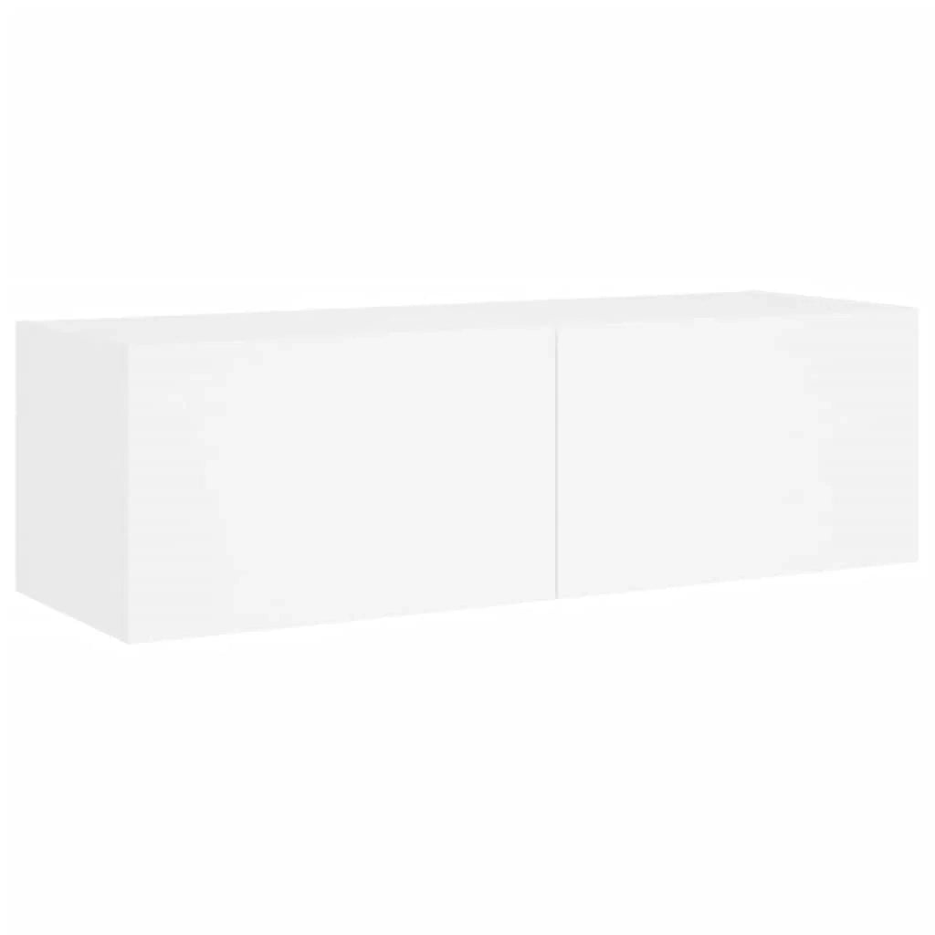 Mobile TV multimediale scaffale TV credenza mobile TV sala da pranzo soggiorno camera da letto montaggio a parete x 5 pezzi con luci LED bianco 02_0028227