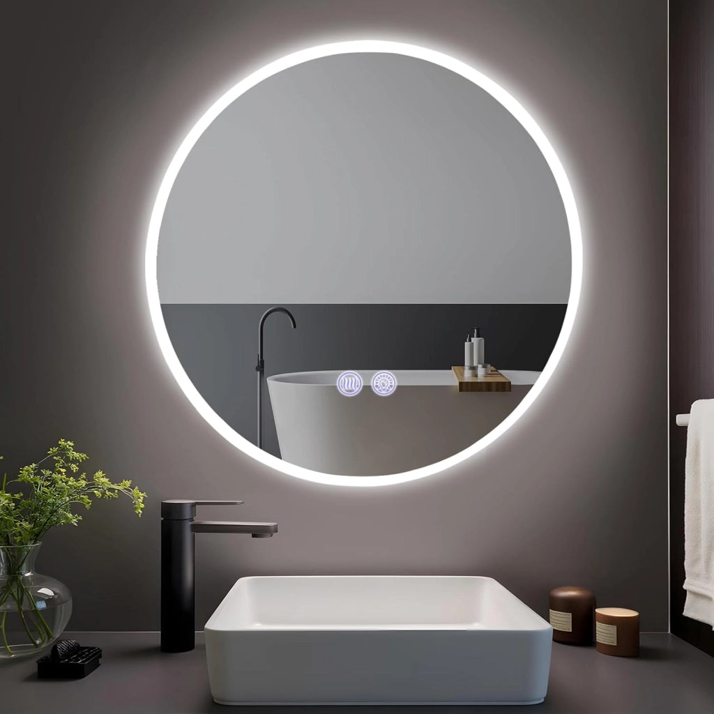 ZMH Specchio da Bagno Illuminato con Regolazione d'Intensità e Interruttore Touch