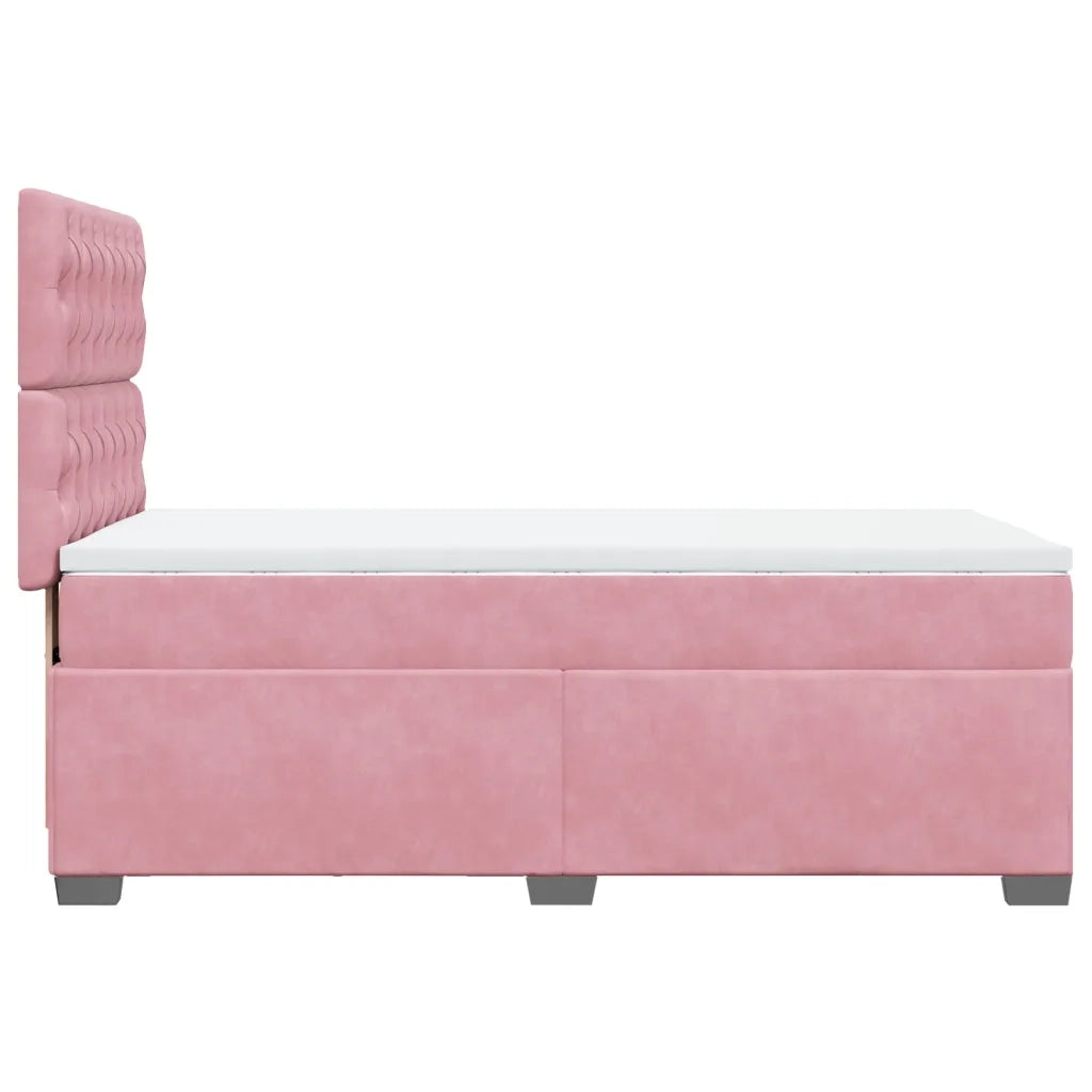 Giroletto a Molle con Materasso Rosa 80x200 cm in Velluto