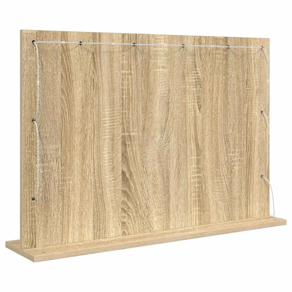 Specchio da Vanità Rettangolare Rovere Sonoma 80 x 55 x 18 cm 868295