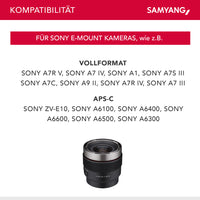 Obiettivo video V-AF 24 mm T1,9 FE compatibile con Sony E, per videocamera, con autofocus risoluzione 8K e Tally lamp, alta intensità luminosa per full-frame e APS-C