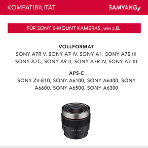 Obiettivo video V-AF 24 mm T1,9 FE compatibile con Sony E, per videocamera, con autofocus risoluzione 8K e Tally lamp, alta intensità luminosa per full-frame e APS-C