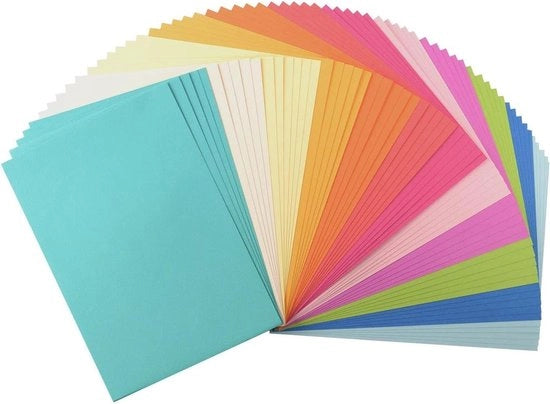 Papelcard 216 g/m² - Mix di Colori Estate - 60 pezzi - Creazione di Carte per Scrapbooking - Stampa - Attività di Papiercutting