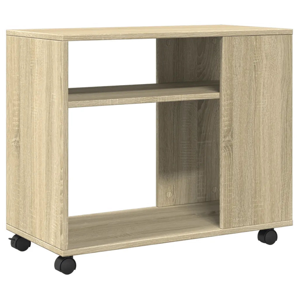 Tavolino | Tavolo laterale con Ruote Rovere Sonoma 70x35x60 cm in Truciolato