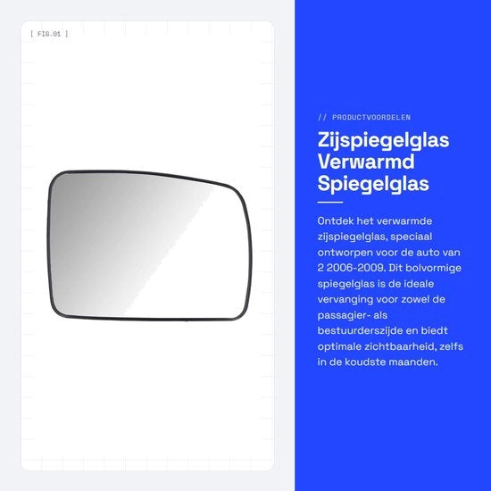 Specchio Rettificato con Vetro Termoisolante - Specchio Laterale - Specchio Posteriore - Installazione Diretta - Vetro di Alta Qualità - Sicurezza di Guida Migliorata - Specchio Esterno