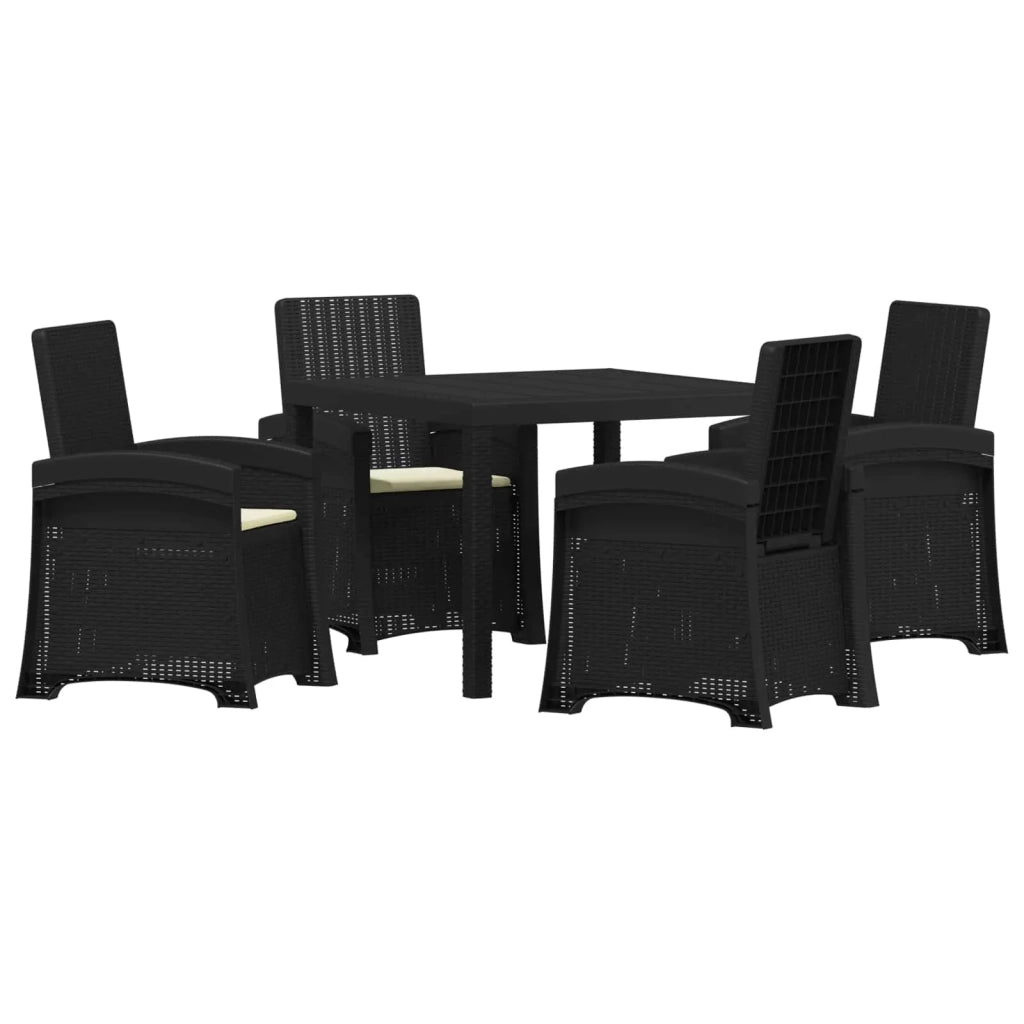 Set da Pranzo per Giardino 5 pz Antracite e Crema PP 3430103