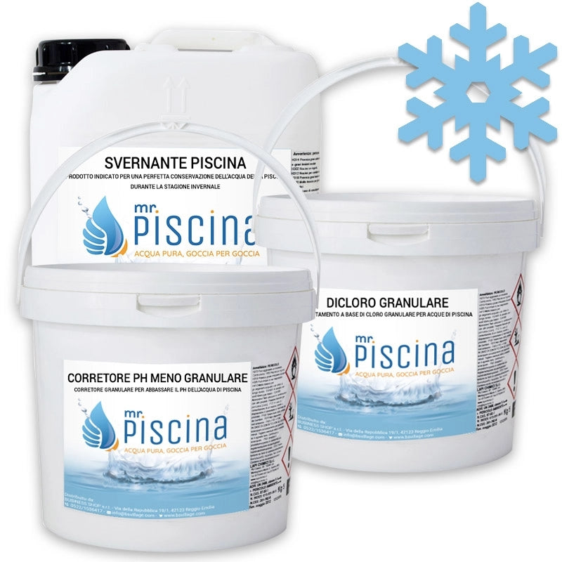 KIT mix Chimici per Chiusura Invernale piscina Volume piscina: Da 50 a 100 m³