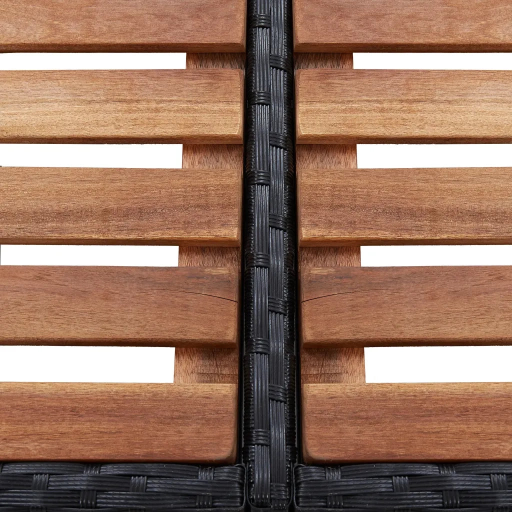 Bordo per Vasca da Spa Quadrato Nero 268x268x55 cm Polyrattan 46073