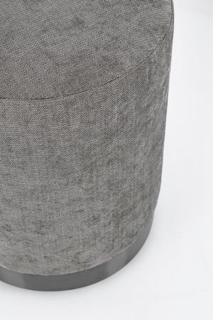 Pouf Ø 35x42 cm Ernestine in Tessuto Grigio
