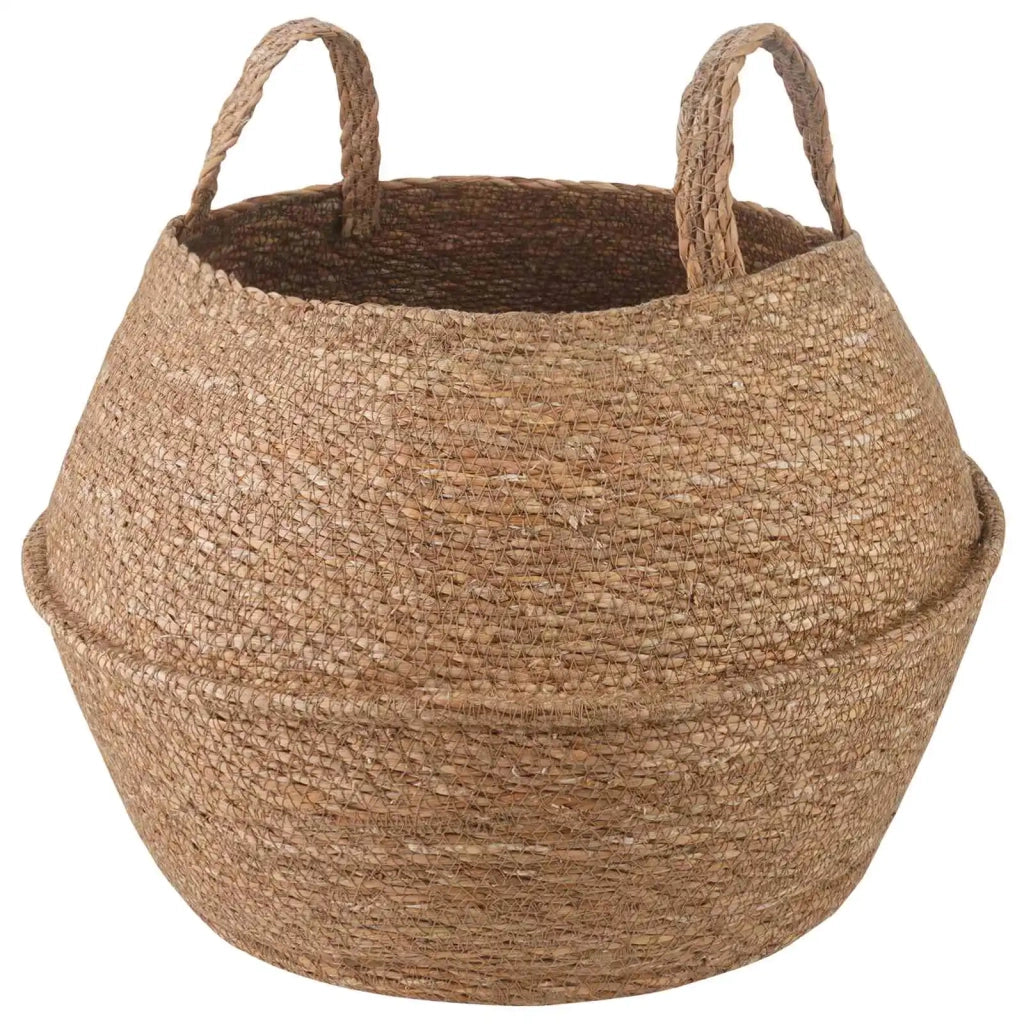 Vaso da fiori con manici Naturale Ø 45 x 36 cm 100% Erba marina