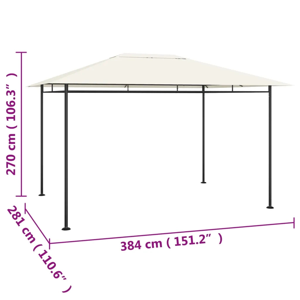 Gazebo 4x3x2,7 m Crema 180 g/mÂ² cod mxl 66025