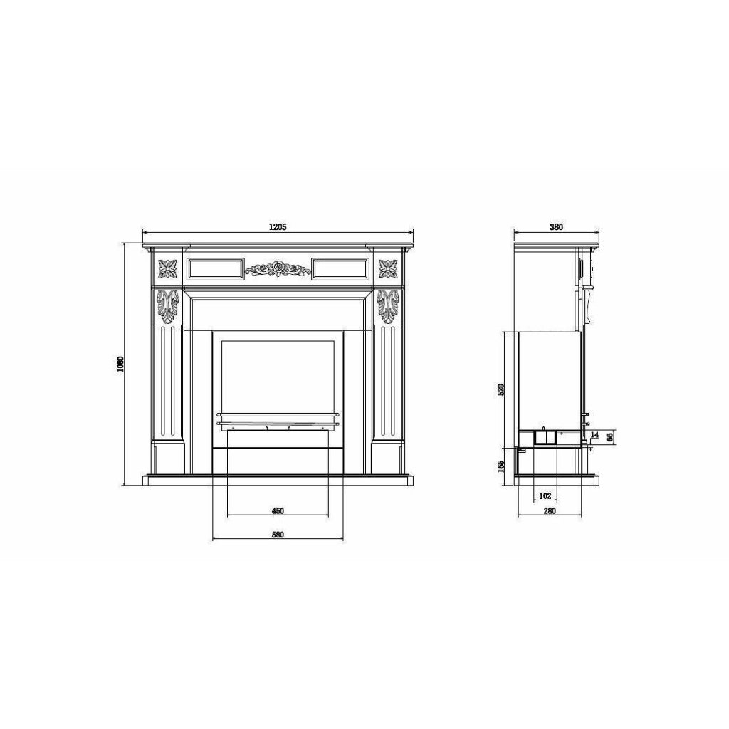 Camino a bioetanolo Arborio, Caminetto ecologico, Focolare senza fumo, Riscaldatore ad etanolo, Made in Italy, 38x121 h108 cm, Bianco