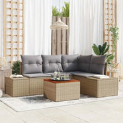 Set Divano da Giardino 5 pcs Beige e Grigio Chiaro polyrattan 3356621