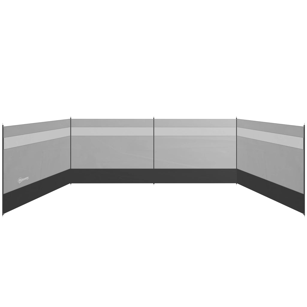 Paravento da giardino con finestra e borsa ¨C zephmum ¨C grigio 725x140cm