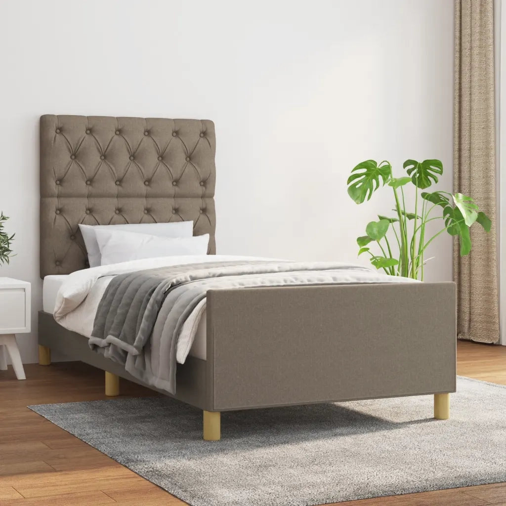 Giroletto senza Materasso-Struttura Letto Tortora 80x200 cm Tessuto