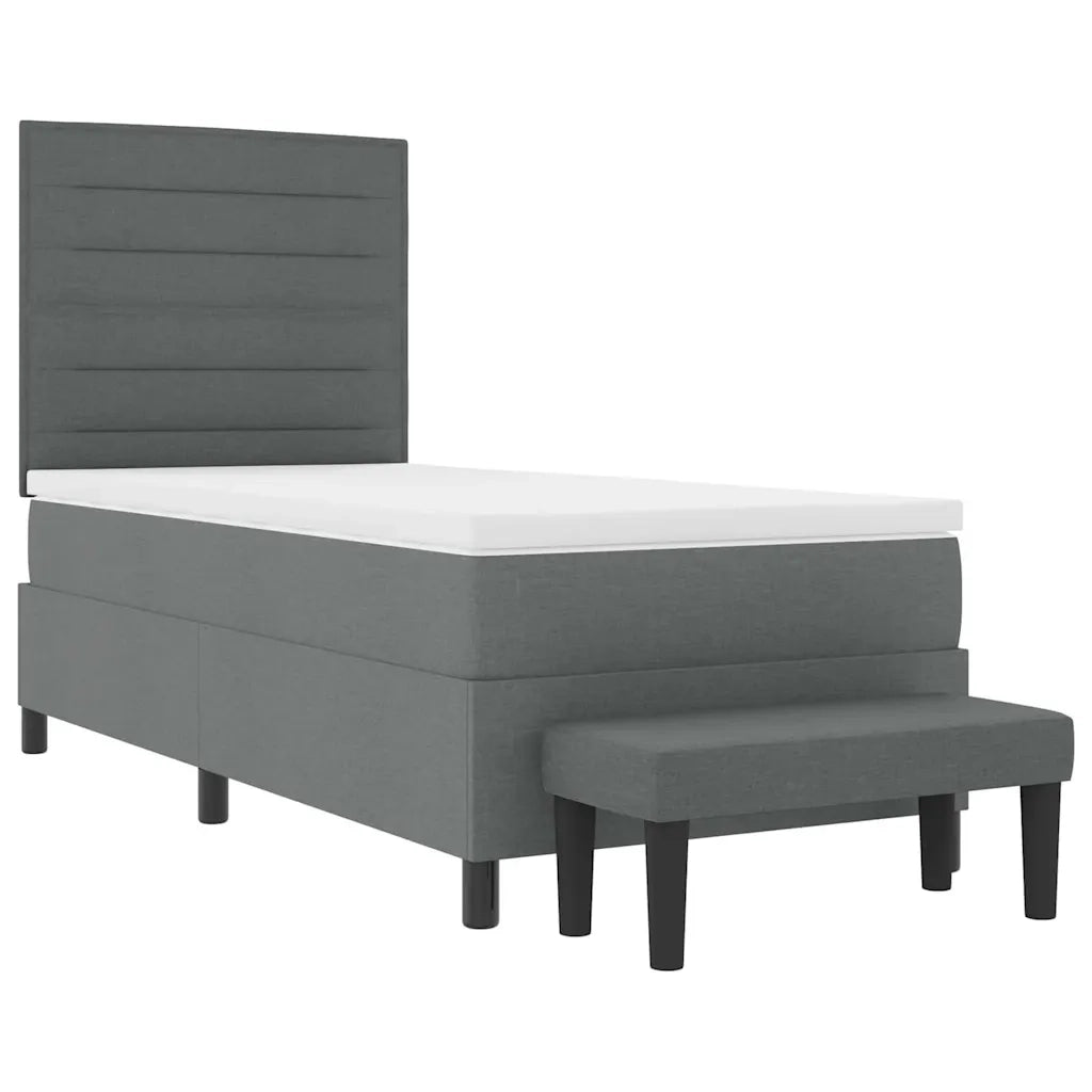 Letto a molle con cuscino Grigio scuro 80 x 200 cm Tessuto 3343947