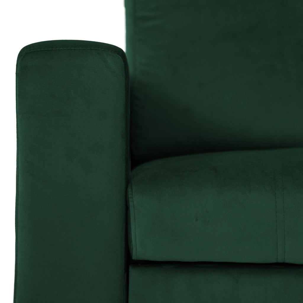 JAMESDivano letto angolare a 3 posti in velluto verde