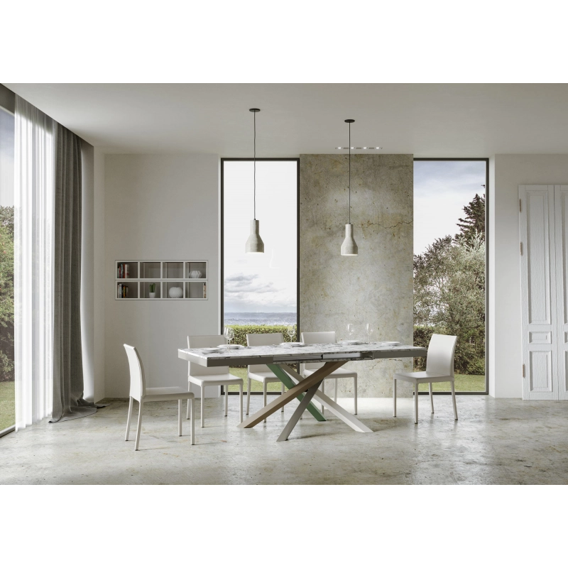 Tavolo allungabile 90x120/224 cm Volantis Evolution telaio Multicolor - Cemento