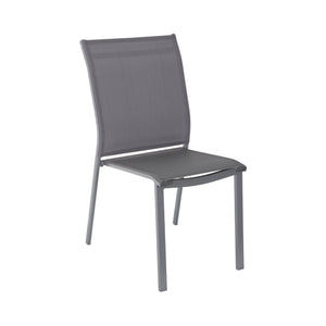 Set di 2 sedie da giardino impilabili in alluminio e textilene,