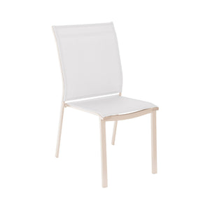 Set di 2 sedie da giardino impilabili in alluminio e textilene, beige