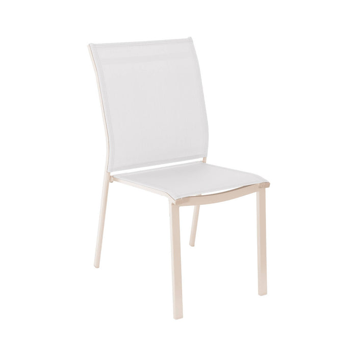 Set di 2 sedie da giardino impilabili in alluminio e textilene, beige