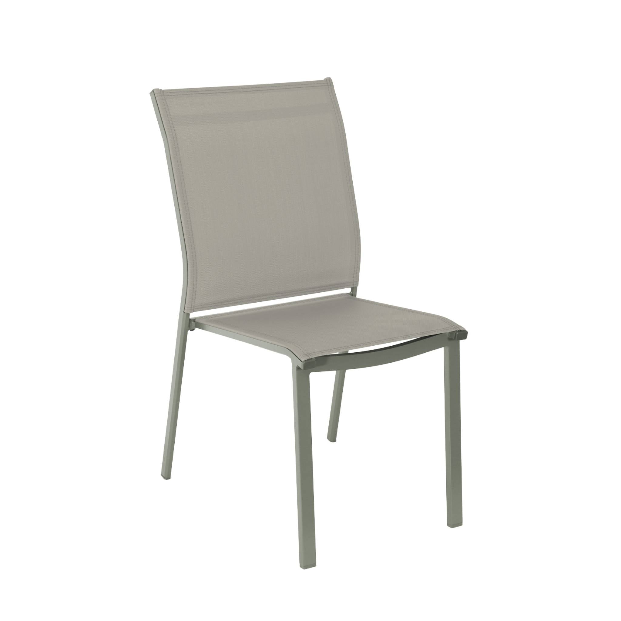 Set di 2 sedie da giardino impilabili in alluminio e textilene, verde