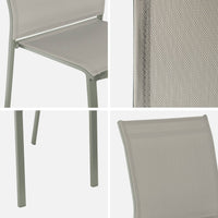 Set di 2 sedie da giardino impilabili in alluminio e textilene, verde