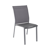 Set di 4 sedie da giardino impilabili in alluminio e textilene,